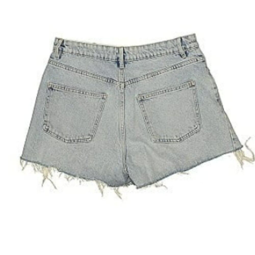 Zara | Denim Distressed Shorts | Light Blue | Size 6​ - Picture 2 of 2
